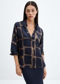 Printed long shirt at Mango